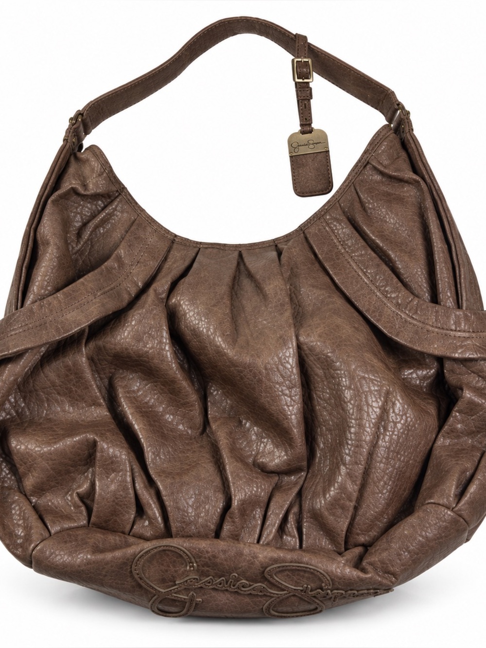 Jessica Simpson Y2K Vintage Grunge Brown Slouchy Hobo Shoulder Bag Purse